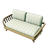 Blue & White Stripe Wooden Sofa