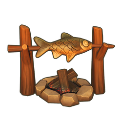 Golden Savanna Campfire Fish Rack Icon.png