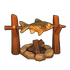 Golden Savanna Campfire Fish Rack