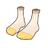 White with Yellow Toe Socks
